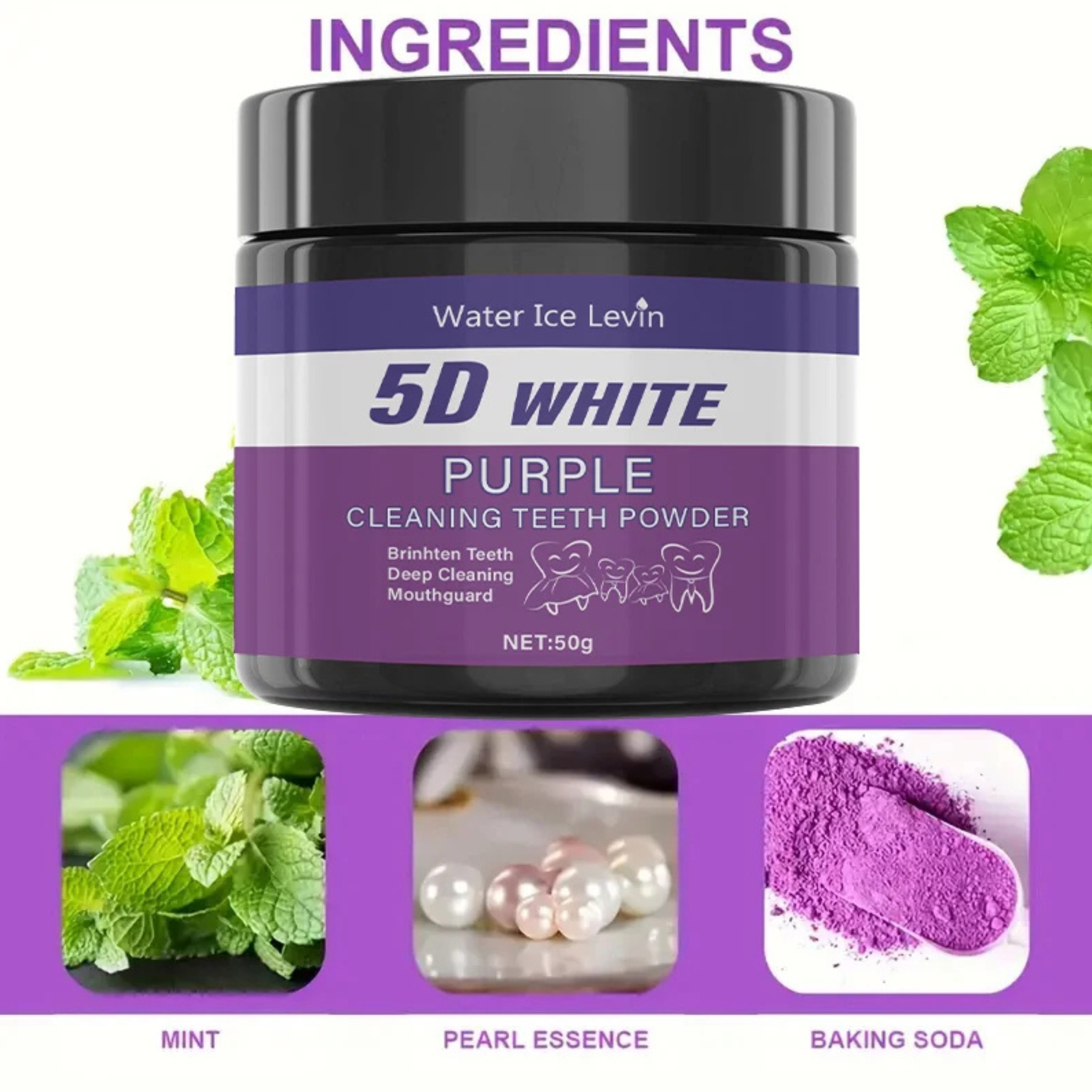 Purple Teeth Whitening Powder